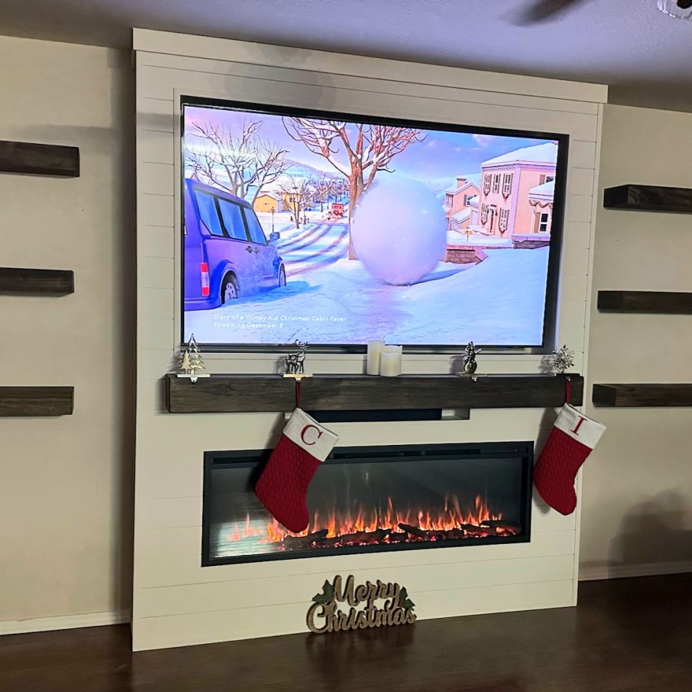 horizontal shiplap fireplace surround