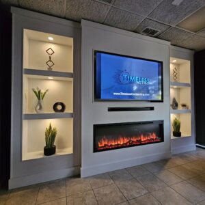 media wall with fireplace