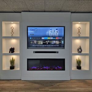 media wall with fireplace
