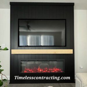 vertical shiplap media wall